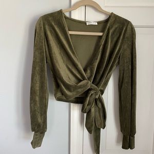 Vestique Wrap Front Crop Top